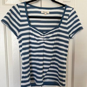 Madewell Ribbed Sweetheart Tee in Stripe # MD043 - Medium